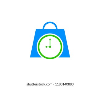 Time shopping bag abstract vector and logo design