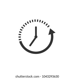 Time sign. Alarm, clock icon, vector illustration. Flat design.