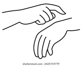 It is time in sign language in vector format.