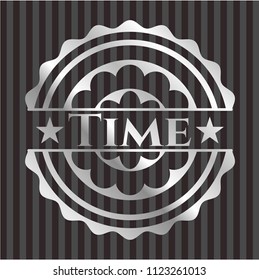 Time silver shiny badge