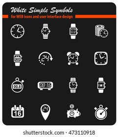 Time simply icons for web and user interface
