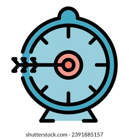 Time skills icon outline vector. Stress support. Therapy meditation color flat