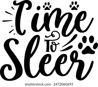 Time to sleep cat quotes design