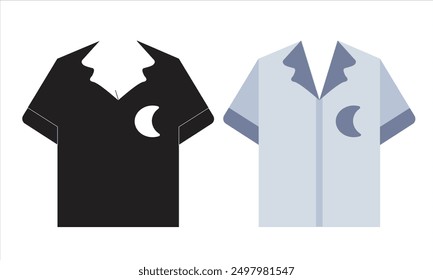 Time for sleep flatNight free iconHomewear and sleepwear. Black filled symbol. Isolated vector stock illustration