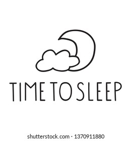 Time to sleep. Hand drawn vector illustration for nursery, textile t shirt, print, posters design.