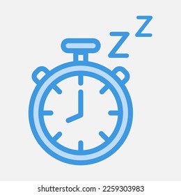 Time to sleep icon in blue style, use for website mobile app presentation