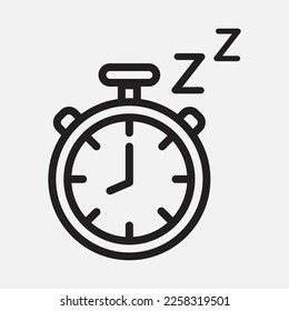 Time to sleep icon in line style, use for website mobile app presentation