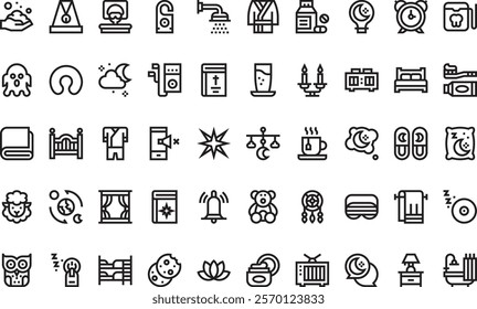 Time to sleep icons  High-Quality Vector Icons Collection with Editable Stroke. Ideal for Professional and Creative Projects.