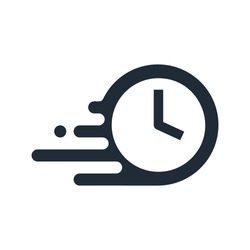 Time Is Slipping Away. Hurry Up To Do It, Have Time, Buy It.  Vector Linear Illustration Icon Isolated On White Background.