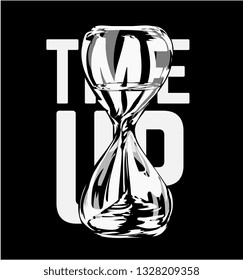 time up slogan distorted by clear hour glass illustration