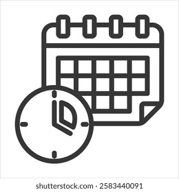 Time Slot Outline Icon Vector Illustration