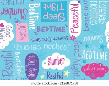 Time for a slumber party. This bedtime themed pattern repeats seamlessly and would be great for backgrounds and surface designs.