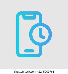Time smartphone icon in gradient style, use for website mobile app presentation