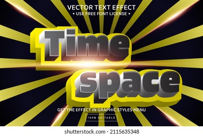 Time space 3D editable text effect template