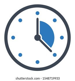 Time Span Concept, Clock with Time Slice Vector Lead Process Icon work period design, Session Interval Vector