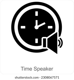 Time Speaker and time icon concept