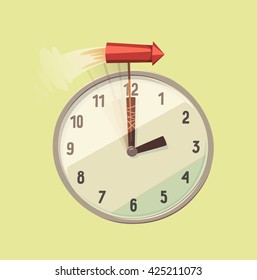 Time speeding. Concept vector illustration.