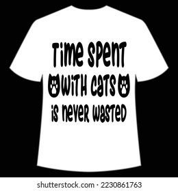 Mit Katzen verbrachte Zeit wird nie verschwendet glückliche Halloween Shirt-Druckvorlage, Kürkin Fall Hexen Halloween Kostümshirt Design-Shirt Costume-Design-Shirt-Design, Kürkin Fall Witches