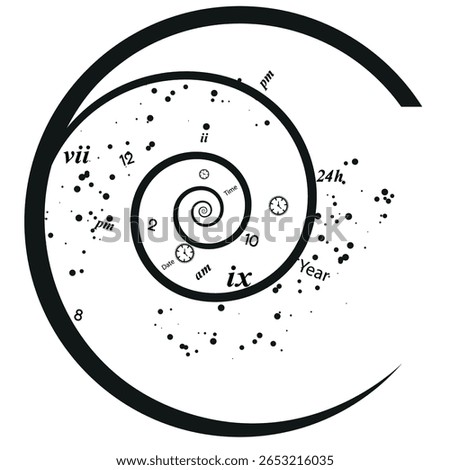 time spiral vector outline clip art template