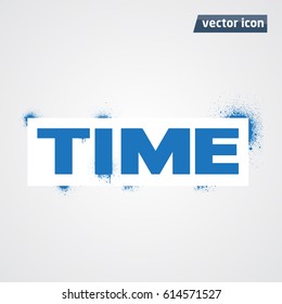 time spray text vector illustration