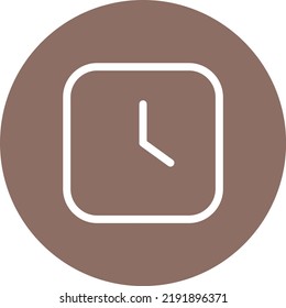 Imagen vectorial de icono de círculo de línea de cuadrado de tiempo. También se puede usar para aplicaciones web, aplicaciones móviles y medios impresos.