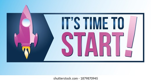 Time to start -  decorative advertising tag