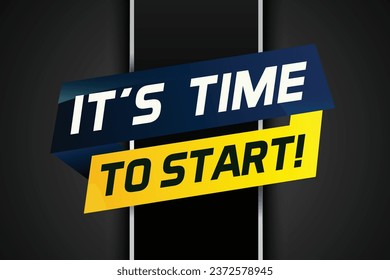 It's time to start word concept vector illustration with megaphone and 3d style, landing page, template, ui, web, mobile app, poster, banner, flyer, background, gift card, coupon, label, wallpaper