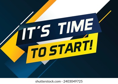It's time to start word concept vector illustration and 3d style, landing page, template, ui, web, mobile app, poster, banner, flyer, background, gift card, coupon, label, wallpaper
