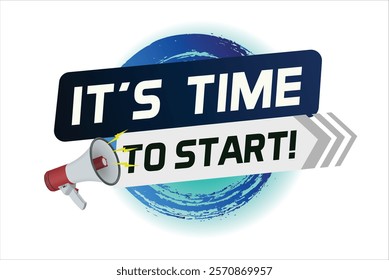 It's time to start word concept vector illustration and 3d style, landing page, template, ui, web, mobile app, poster, banner, flyer, background, gift card, coupon, label, wallpaper

