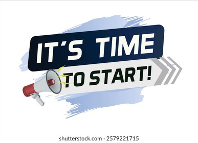 It's time to start word concept vector illustration and 3d style, landing page, template, ui, web, mobile app, poster, banner, flyer, background, gift card, coupon, label, wallpaper

