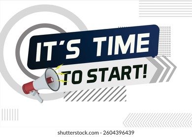 It's time to start word concept vector illustration and 3d style, landing page, template, ui, web, mobile app, poster, banner, flyer, background, gift card, coupon, label, wallpaper

