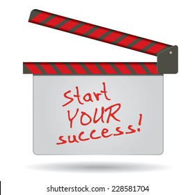 Its time to start your success, abstract illustration with film trap