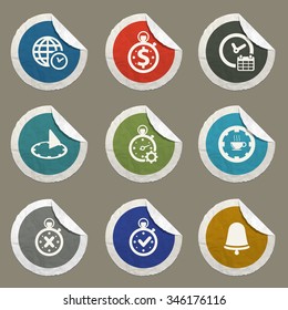 Time sticker icons for web