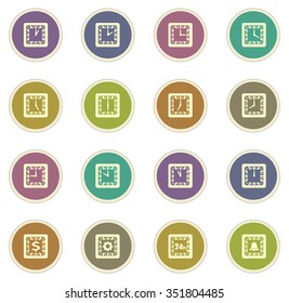  Time stickers label icon set