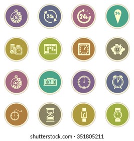 Time stickers label icon set