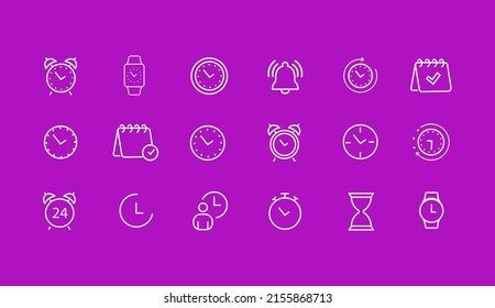 Time Stop Watch Calendar Wrist Watch And Set Of Time Date And Venue Related Icon Set 