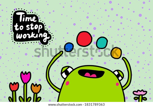 Time Stop Working Hand Drawn Vector Stock Vector (Royalty Free ...