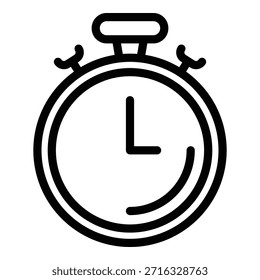 Ícone cronômetro. Ícone de vetor de relógio de tempo de contorno para design da Web isolado no plano de fundo branco
