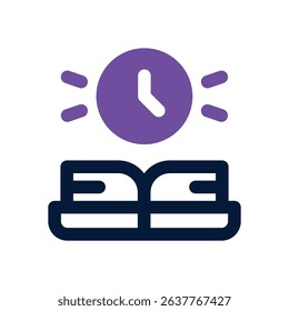 time to study duotone icon. Sleek and modern vector icon for websites, mobile apps, marketing materials, and corporate design. Fully scalable and ready to use.