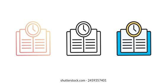 Time To Study icon design with white background stock illustration