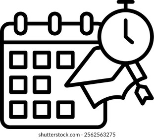 Time To Study Icon Element For Design