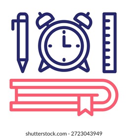 Zeit bis zum Studium Symbol Linie Farbe Stil Vektorgrafik