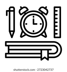 Zeit bis zum Studium Symbollinienstil Vektorgrafik