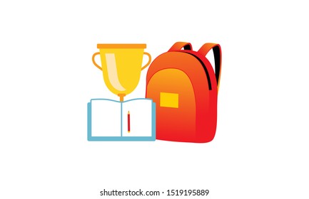 Time to study logo, education illustration logo