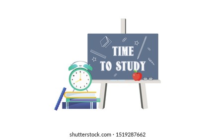 Time to study logo, education illustration logo
