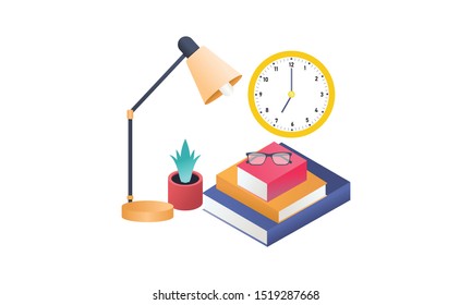 Time to study logo, education illustration logo