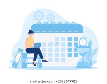 Time to study trending concept flat illustration