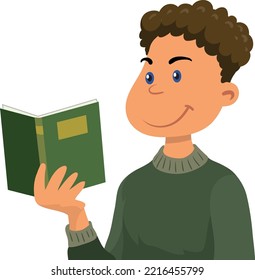 Time to studying. Boy reading a book. 