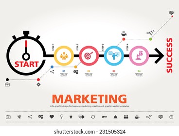 Time for Success, template modern info graphic design, for business template, marketing, creative templates and graphics vector