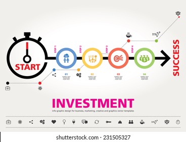 Time for Success, template modern info graphic design, for business template, marketing, creative templates and graphics vector